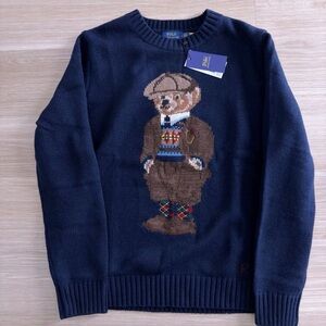 Polo by Ralph Lauren Navy Sweater with Bear Motif